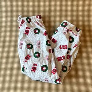 8 Oak Lane holiday Pajama pants flannel wreath soda can Santa Claws. SZ XS small